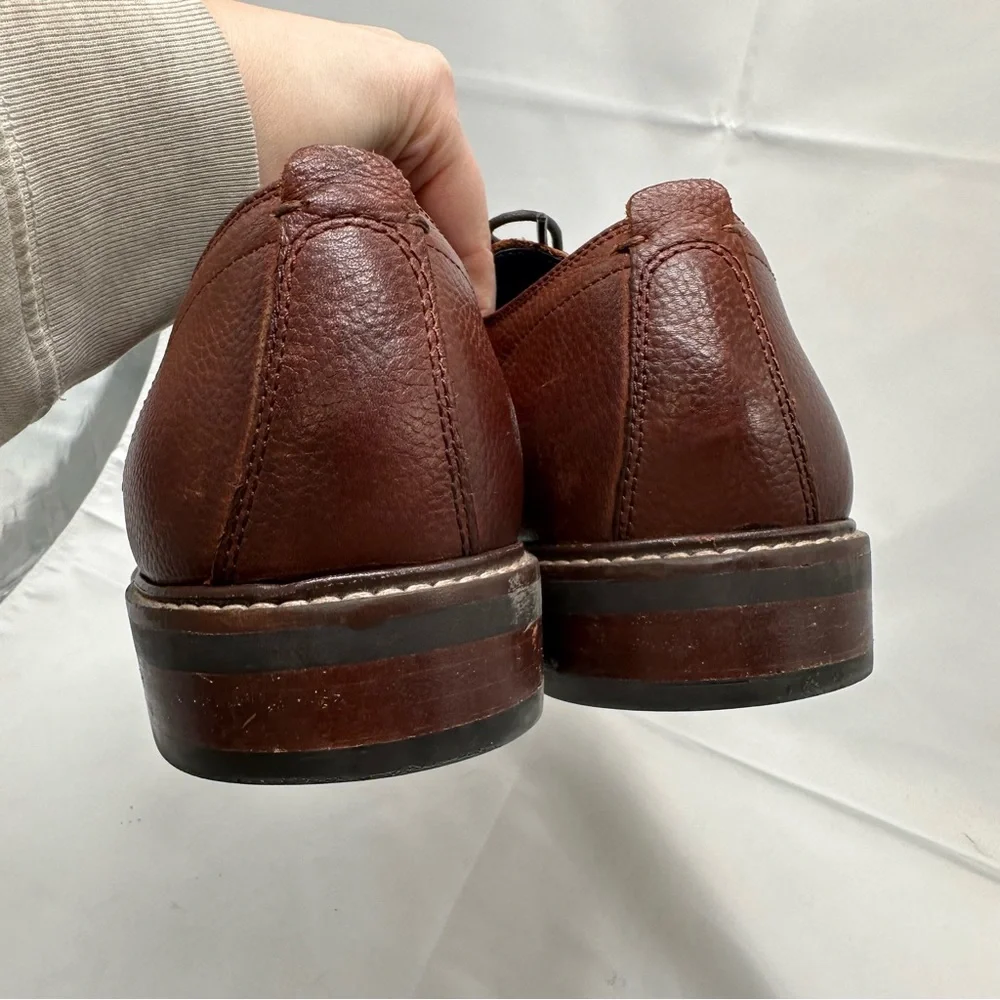 Cole Haan Men's Grand.Os Watson Brown Pebble Leather Wingtip Oxford Shoes 10 M